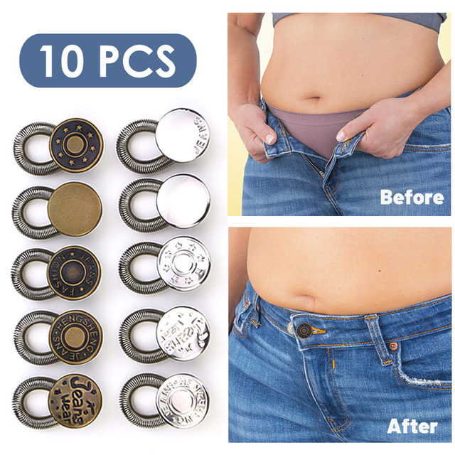 Adjustable Waistband Buttons, Waist Extension Metal Button